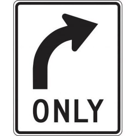 Accuform LANE GUIDANCE SIGN RIGHT TURN ONLY MR35RHP MR35RHP